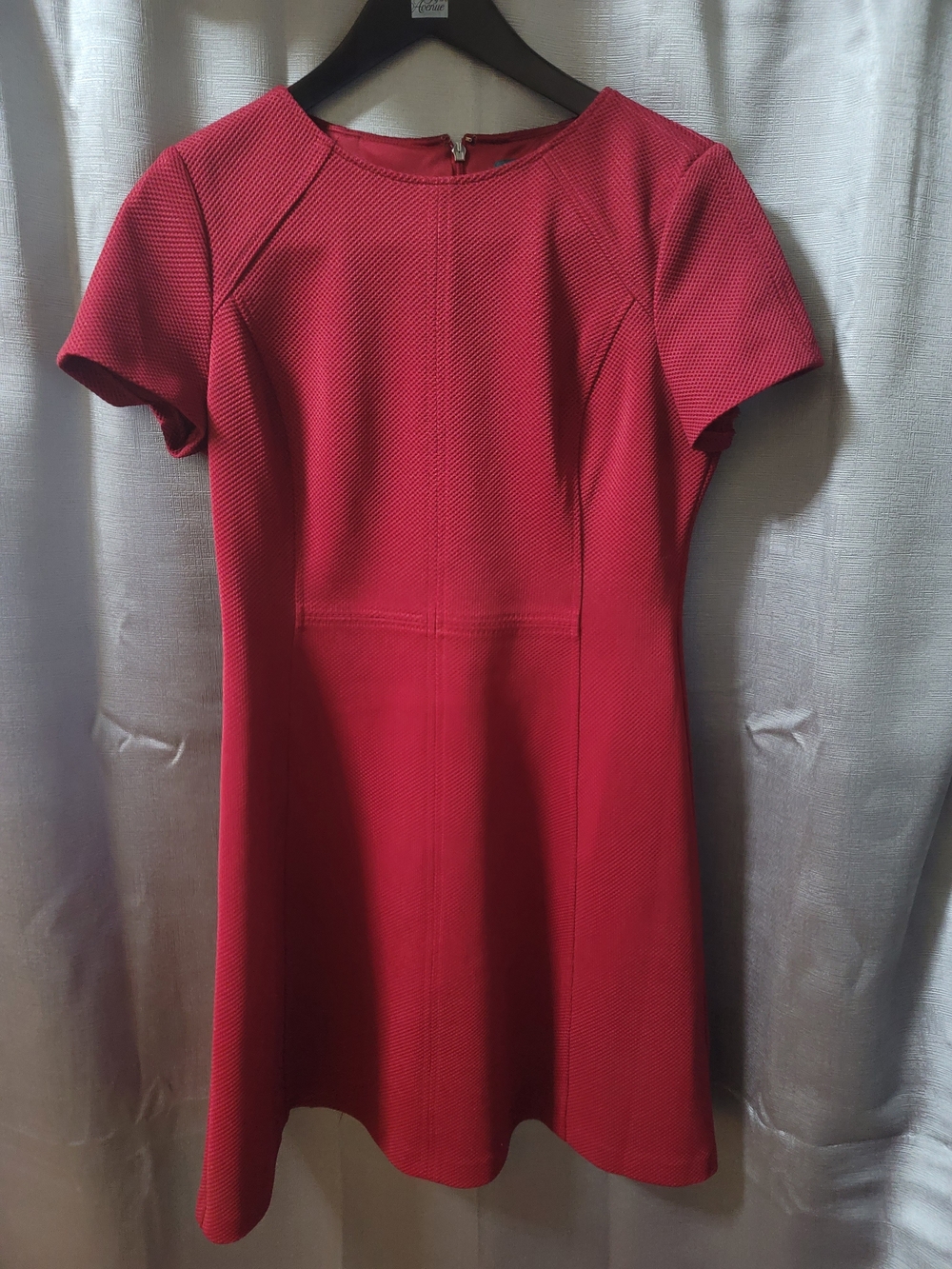 Ralph Lauren Red Textured Short-Sleeve A-line Dress